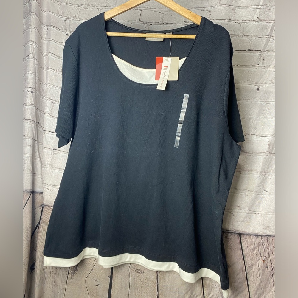 NWT Croft & borrow black and white the top, size 3x